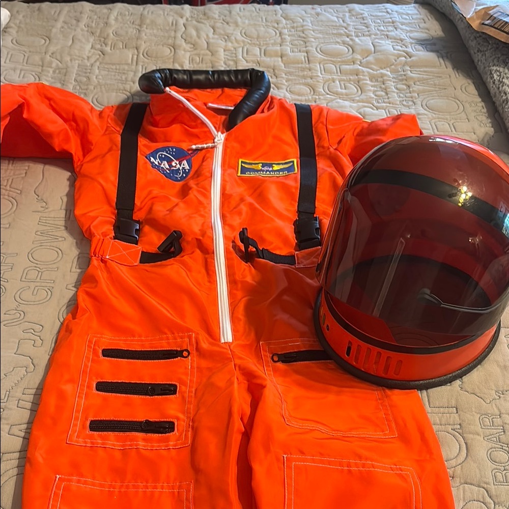 NASA Orange Astronaut Costume with Helmet